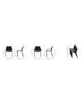 Silla Gas asiento tapizado, respaldo red negra