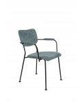 SILLA CON BRAZOS BENSON GRIS/AZUL